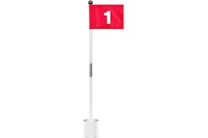 LINSITION Golf Flag Golf Flag Stick Golf Holes and Flags for Garden Golf Pin Flag Hold Cup Kit for Practice Golf Flag Stick for Backyard Exercises