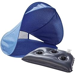 Luerme Parasol de Plage extérieur Parasols pliants portatifs Mini auvents Accueil Plage Bord de mer Auvent de Jeu UPF 50+ Protection UV Abat-Jour pour Camping Plage