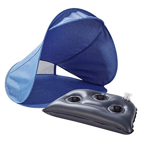 Luerme Parasol de Plage extérieur Parasols pliants portatifs Mini auvents Accueil Plage Bord de mer Auvent de Jeu UPF 50+ Protection UV Abat-Jour pour Camping Plage