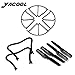 Produktbild Yacool® Drohne Ersatzteile Kits beinhalten 4 Klingen / 4 Blade Schutz Cover / 2 Landung Kufen Fit für JJRC H8C H8D RC Quadcopter Drone - schwarz