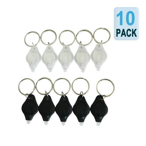 5 pedazos al paquete) Mini llavero linterna LED | La luz de la antorcha micro con Llavero - Negro por Express Panda®