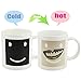 Produktbild Glücklichen Lächeln magische Hitze empfindlich Becher Keramik Kaffee Tee Milch Cup Foto Farbwechsel mit heißem Wasser Neuheit Urlaub Geburtstagsgeschenk 350ML