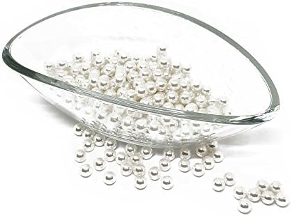 25 x No-Hole Pearls - Crafting Deco Decorative Beads Wax Pearls - Set - 12mm - White