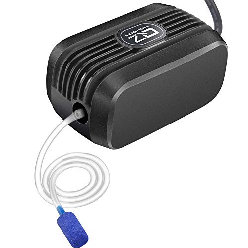 IREENUO Ossigenatore per Acquario, 1.5W - 150L/H Silenzioso Pompa Aria Acquario Areatore, Aeratore Acquario con 1 Pietra Aria