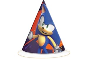 BeenSmile, CAPPELLI DA SONIC PRIME, Cappelli di Cartone, Decorazione per Compleanno di Bambini, Cappelli per Festa di Compleanno, 6 pezzi.