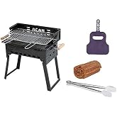 Akel Katlanır Ayaklı Emaye Mangal &Ccedil;ift Izgaralı Barbek&uuml; Pervazlı Gril Maşa &Ccedil;ıra Yelpaze Hediyeli Set