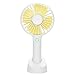 Produktbild Handventilator Batteriebetrieben QINUKER Mini Tragbar Wiederaufladbar Ventilator USB Klein Standventilator Lüfter Fan Elektrisch 2500mAh Batterie 4 Modus für Baby Schlafzimmer Büro Reisen Camping Weiß