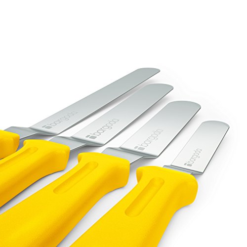 bargoda® Winkelpaletten premium (4er Set) - S/M/L/XL - hochwertige Verarbeitung - Streichpalette/Glasurpalette zum Kuchen & Torten bestreichen (Gelb)