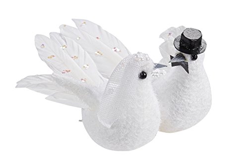 Hochzeitstaubenpaar, 11 cm mit clip, 1 Paar per Box