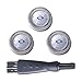 Produktbild Poweka HQ3 Scherkopf 3pc mit Reinigungsbürste für Philips Norelco HQ6 HQ55 HQ56 Rasier Ersatzscherköpfe