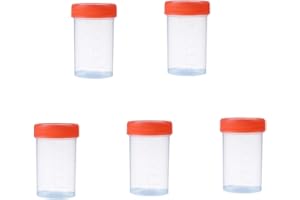 LATRAT Récipient Scellé à l'Urine de Tasse d'Échantillonnage En Plastique De 60ml Tasse d'urine, 5 Pièces, 60ml