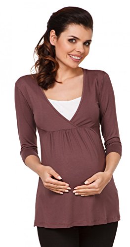 Zeta Ville - Women's Maternity Nursing Wrap Front T-shirt Top Shirt M-3XL - 372c