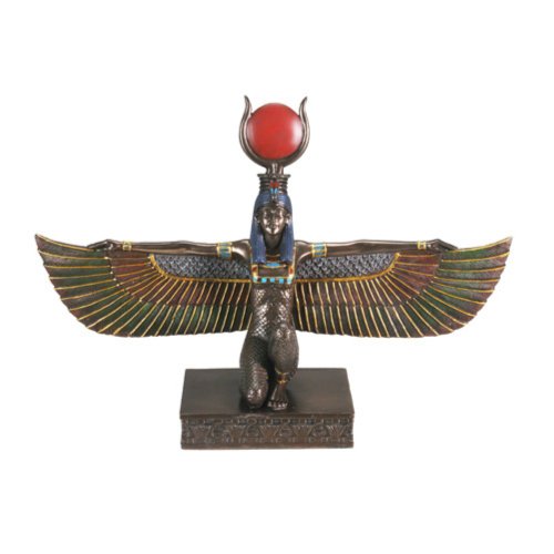 Bronze Isis W/ Open Wings Collectible Figurine Statue Sculpture Figure