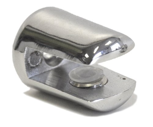 Eckregal, gehärtetes Glas, 150 mm, 6 mm stark, mit Halterungen in Chrom-Optik - 4