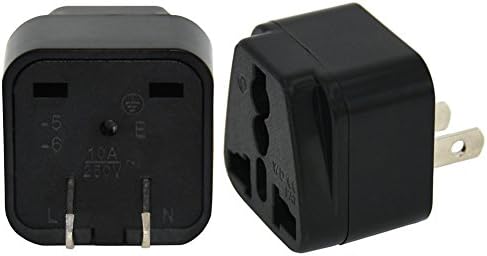 UK to Japan Travel Adaptor - Plug Adapter for Visitors from uk to United States,Canada,Thailand,Mexico,Japan,Taiwan Black (Pack of 2)