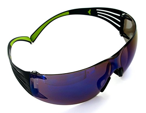 3MSecureFit Safety Glasses, Anti-Scratch, Blue Mirror Lens, SF408AS-EU