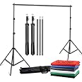 YUGAM Photography Backdrop Stand Kit Background Support Kit Foldable with Bag and Curtain (with Stand KIT, Green Screen)