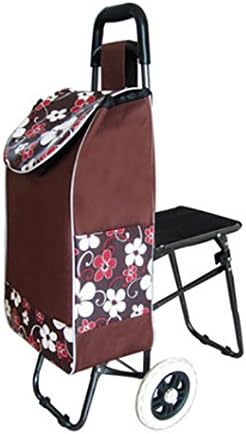 RulNet Shopping Trolley l Luggage Cart Large folding Capacity Shopper , coffee plum belt chair