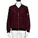 Produktbild Amphia Tops Solid Color Jacke Kurze Damenjacke Lang Wintermantel Warm Steppjacke Fashion Wo Slim Biker Motorrad Soft ReißVerschluss Kurze Mantel Jacke(Wein,XL)
