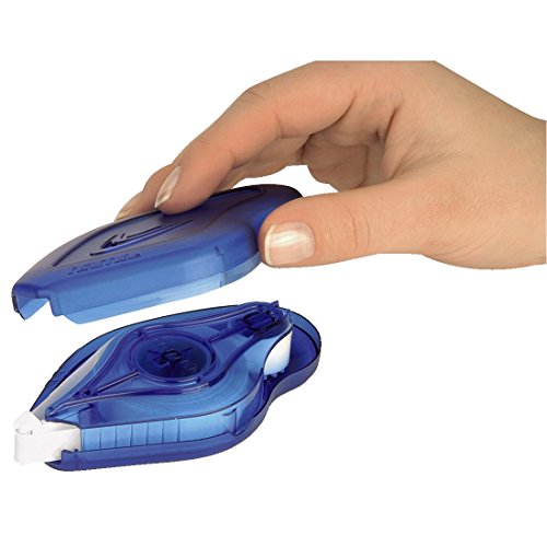 Hama Nachfüllkassette für Kleberoller Quick-Fix non-permanent (2 Nachfülleinheiten à 8mm x 12m Klebetape, transparent, doppelseitig) Fotokleber Nachfüller blau - 4