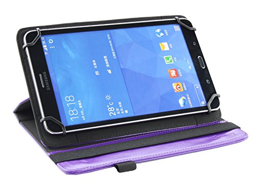 Emartbuy® Alcatel OneTouch Pixi 3 10 Zoll Tablet Universal ( 9 – 10 Zoll ) Lila Premium PU Leder 360 Grad Rotierende Stand Folio Geldbörse Tasche Hülle + Lila Eingabestift - 5