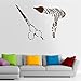 Produktbild lyclff Friseur Aufkleber Zebra Schere Haartrockner Salon Aufkleber Neutral Haarschnitt Poster Vinyl   Wandkunst AufkleberDecor 41 * 58 cm