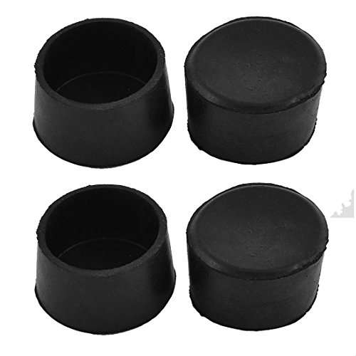37 mm Durchmesser Gummi Tisch Stuhl Möbel Fuß Abdeckung Endkappe Schwarz 4Stück