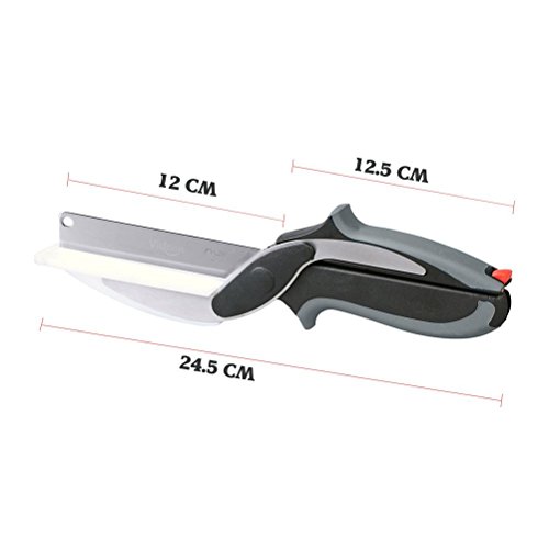 Vicloon Multifonctions Cuisine Aliments Ciseaux 2 en 1 Couteau de Cuisine,Clever Cutter Remplacez vos Couteaux de Cuisine et Planche à Découper - 5