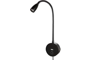 Meanyee Liseuse murale Lampes de chevet avec port de charge USB/interrupteur tactile dimmable/bras réglable/1 * 3W led/Warm White 3000K