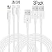 Produktbild PeziMu iPhone Kabel Nylon, Geflochtenen USB Kabel für iPhone7 / 7plus / 6s / 6 plus, iPhone SE, iPhone 5s 5c 5, iPad, iPod - (1+3+3)M (Weiß)