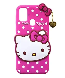 Apurb Store Back Cover for Samsung Galaxy M31 (Thermoplastic Polyurethane, Rubber | Pink | Polka Dots)