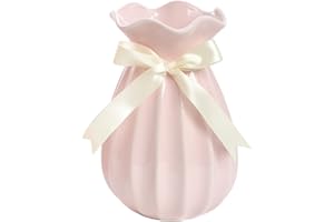JUZAI 19 cm Jarrón Rosa de Cerámica, Floreros Jarrones Decorativos Modernos, Jarróns Sencillo y Minimalista para Flores y Pampas
