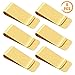 Price comparison product image Quacoww Slim Metal Money Clip Wallet Purse Bill Clips Cash Holder for Men and Women, Gold, 6 Packs