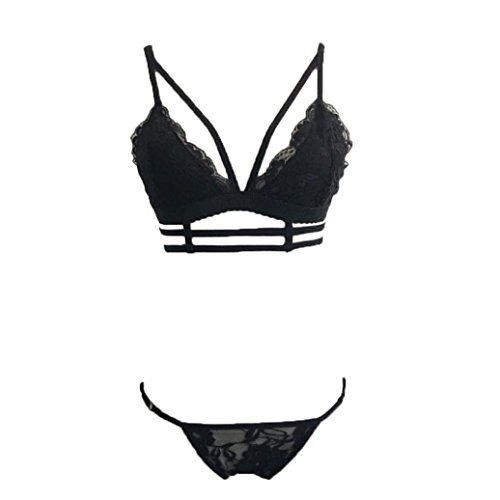 OverDose Women Sexy Corset Lace Vest Top Bra + Pants Set Underwear Suit