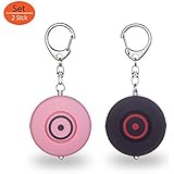 Xerfira Personal Alarm, Pocket Alarm, Keychain with 130db Alarm, Self-Protection for Woman and Children, Alarm Keychain, Set of 2 Safety for your Family, in Pink, Black