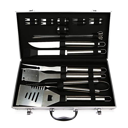 Seekavan Ensembles d'Ustensiles Barbecue, Kit Accessoires Barbecue en Acier Inoxydable, 23pcs Outil de Barbecue pour Grillades Camping Voyage Jardin