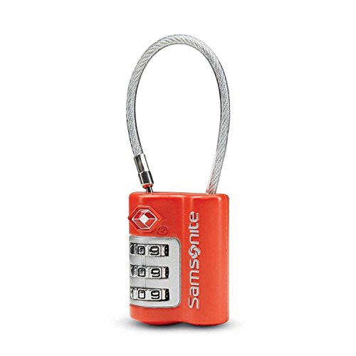 Travel Sentry 3-dial Combination Cable Lock, Varsity Red, One Size
