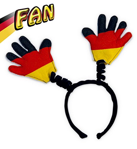Wabbles Hände FAN Haarreif mit Wackeleffekt Wackelhaarreif Winkehand Fanmeile Public Viewing Sportfan Fan Deutschland Fußball WM EM