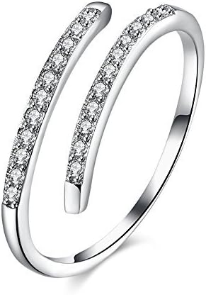 XIAOKOA 925 Sterling Silver Ring(Size 8&amp;Adjustable)