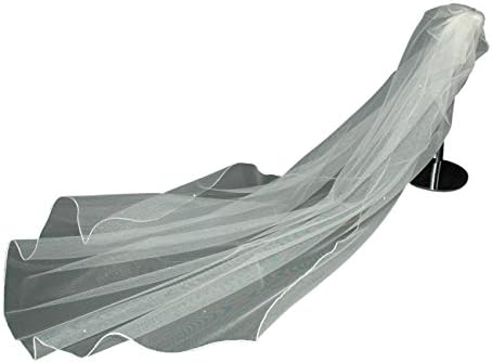 Wedding Veil Ivory Any Length Crystal Diamante All Over 1 Single Tier LBV144 LB Veils UK (Cathedral 295cm)