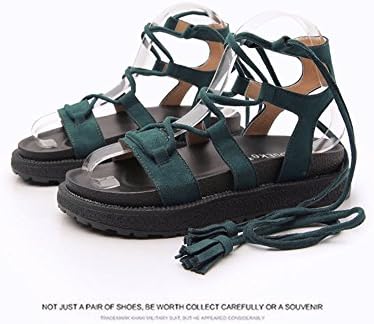ShangYi Korean version of the wild flat with comfortable sandals muffins thick bottom fashion Roman shoes, green, EU39/UK6/CN39