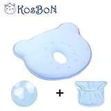 KOSBON 10 Zoll Blau weiche Gedächtnis-Schaum-Baby-Kissen-Kopf-Positionierer-Ansatz-Unterstützung, verhindern flaches Kopf-Syndrom.