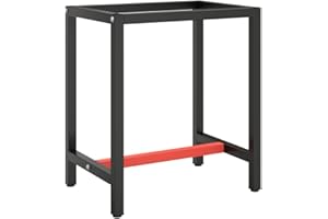 ‎VIDAXL vidaXL Rama do stołu roboczego, czerwono-czarna, 70x50x79 cm, metal