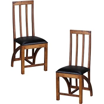 WOHNLING Esszimmerstühle 2er Set Massiv-Holz Sheesham ...