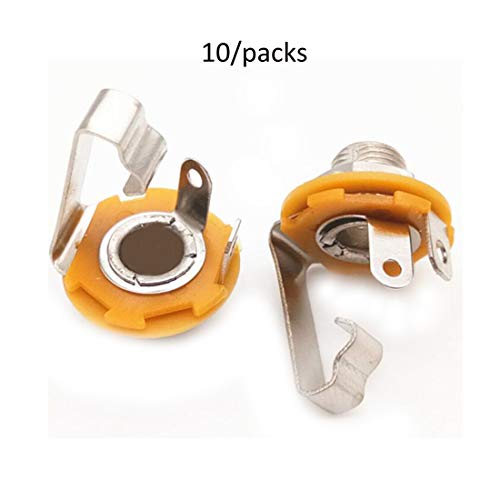 Prise d'entrée audio mono Jack 1/4 "TS - Prise de montage du panneau stéréo - Emballage 10 / Femelle sans commutateur