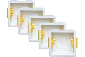 UKEA UK Electrical Accessories 1 Gang 35mm 5-Pack Dry Lining Back Boxes - Durable, and Easy to Install for Efficient Home and Office Wiring
