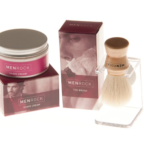 Traditional Shaving Brush, Drip Stand and Shaving Cream Gift Set