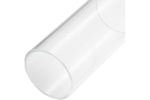 sourcing map Acrylic Pipe Clear Rigid Round Tube 74mm ID 80mm OD 6" for Lamps and Lanterns, Water Cooling System