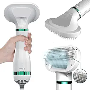 Magnova Dog Hair Dryer Brush for Dog & Cats | Portable 2 in 1 Pet Hair Dryer with Self Cleaning Slicker Brush | Cat &Dog Grooming Dryer & Comb | Professional Pet Blow Dryer Adjustable Temperature