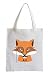 Produktbild Pixxprint Raxxpurl Hipster Fuchs Fun Jutebeutel Sporttasche, Weiß